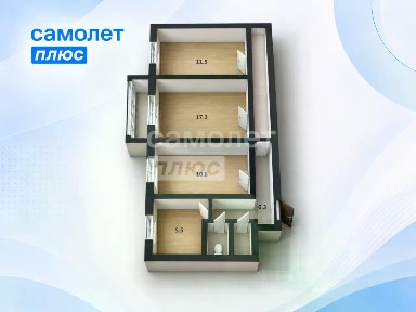 Продается 3-комн. квартира, 56,8 м²