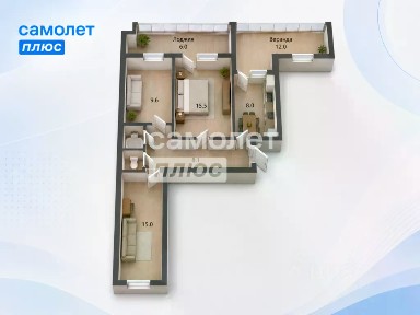 Продается 3-комн. квартира, 60 м²