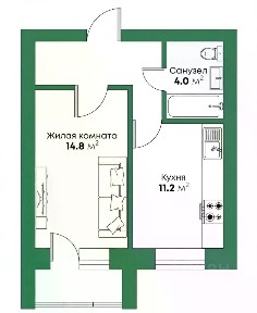 Продается 1-комн. квартира, 37,5 м²