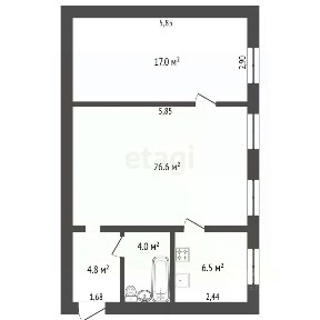 Продается 2-комн. квартира, 58,9 м²