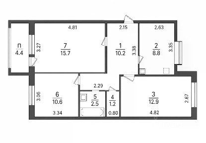 Продается 3-комн. квартира, 62,6 м²