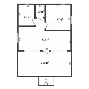 Продается 1-этажный дом, 58 м²