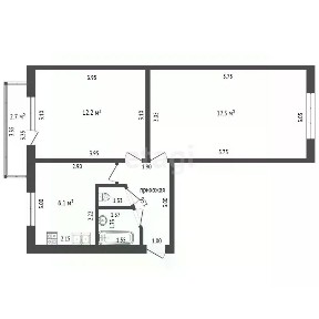 Продается 2-комн. квартира, 43,6 м²