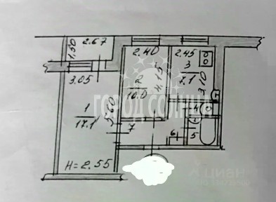 Продается 2-комн. квартира, 43,1 м²