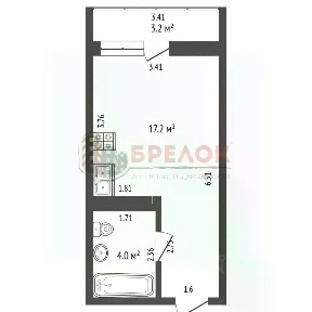 Продается студия, 24 м²