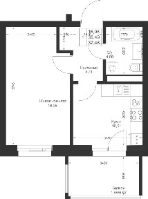 Продается 1-комн. квартира, 37,4 м²