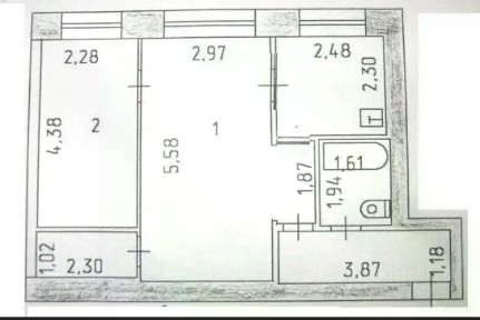 Продается 2-комн. квартира, 42,8 м²