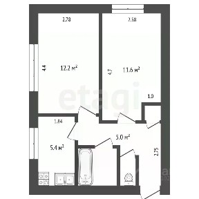 Продается 2-комн. квартира, 38,1 м²