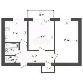 Продается 2-комн. квартира, 54 м²