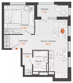 Продается 1-комн. квартира, 46 м²