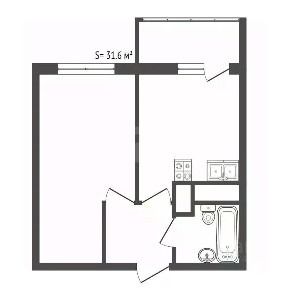 Продается 1-комн. квартира, 31,6 м²