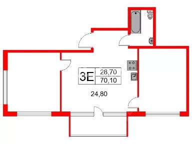 Сдается 2-комн. квартира, 70,1 м²