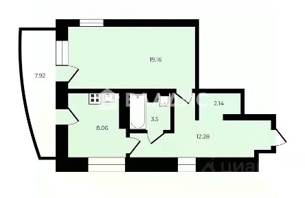 Продается 1-комн. квартира, 46,7 м²