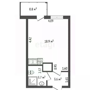 Продается студия, 26,2 м²