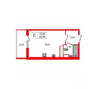 Продается студия, 20,7 м²