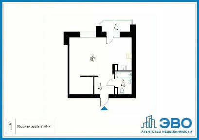 Продается 1-комн. квартира, 41,6 м²