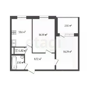 Продается 2-комн. квартира, 56,7 м²