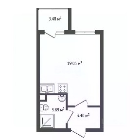 Продается студия, 26,1 м²