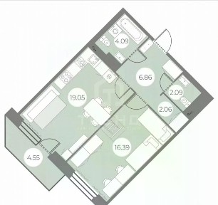 Продается 1-комн. квартира, 50,5 м²