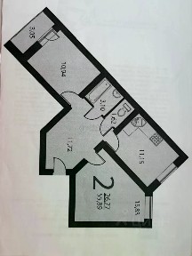 Продается 2-комн. квартира, 54,3 м²