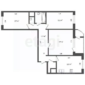 Продается 3-комн. квартира, 72,8 м²