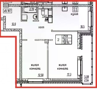 Продается 2-комн. квартира, 56,4 м²