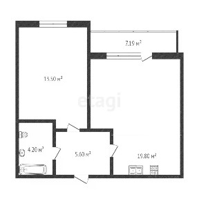 Продается 1-комн. квартира, 42,6 м²