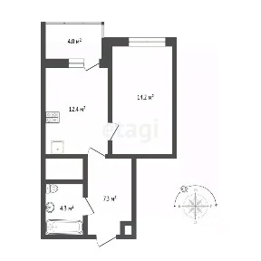 Продается 1-комн. квартира, 38,4 м²