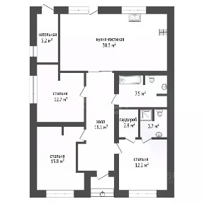 Продается 1-этажный дом, 116 м²