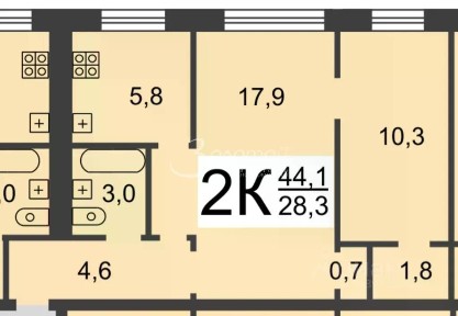 Продается 2-комн. квартира, 41 м²