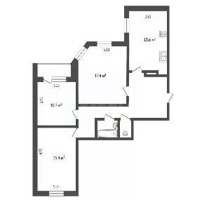 Продается 3-комн. квартира, 77 м²