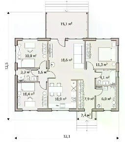 Продается 1-этажный дом, 102 м²