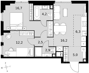 Продается 3-комн. квартира, 66 м²