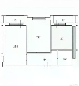 Продается 2-комн. квартира, 74 м²