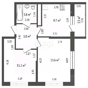 Продается 2-комн. квартира, 43,2 м²