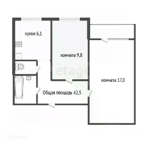 Продается 2-комн. квартира, 42,7 м²