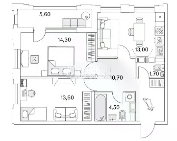Сдается 2-комн. квартира, 60 м²