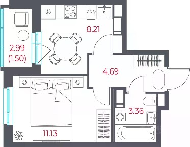 Продается 1-комн. квартира, 28,89 м²
