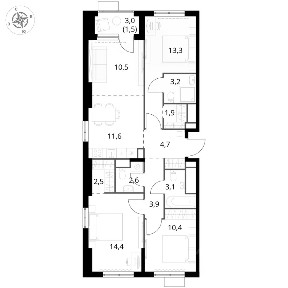 Продается 4-комн. квартира, 83,6 м²