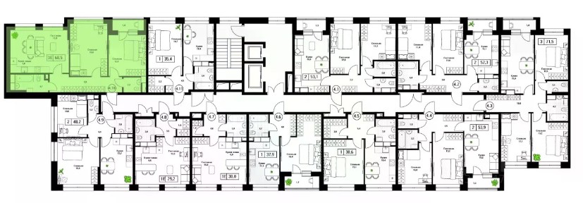 Продается 3-комн. квартира, 68,5 м²