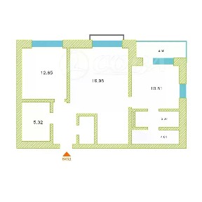 Продается 2-комн. квартира, 69 м²