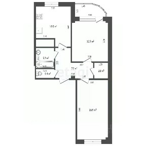 Продается 2-комн. квартира, 53,3 м²