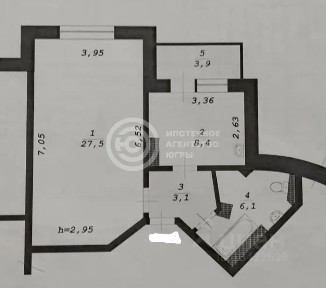 Продается 1-комн. квартира, 45,1 м²
