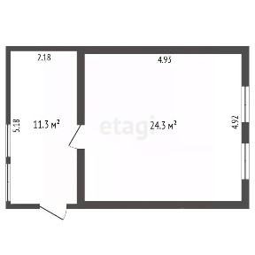 Продается 1-этажный дом, 35,6 м²