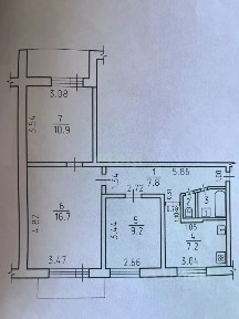 Продается 3-комн. квартира, 55 м²
