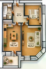 Продается 2-комн. квартира, 52,3 м²