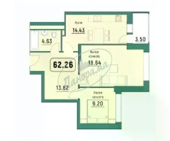Продается студия, 62,9 м²