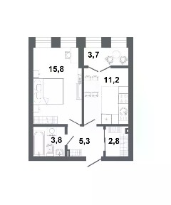 Продается 1-комн. квартира, 42,6 м²