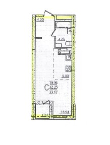 Продается студия, 32 м²