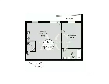 Продается 2-комн. квартира, 47,5 м²